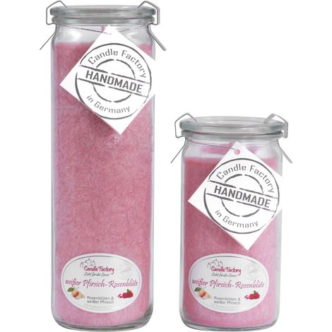 Candle Factory Kerzen-Set Weißer Pfirsich-Rosenblüte Big + Mini Jumbo Duftkerze (1/5)