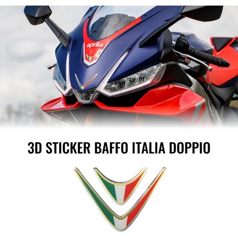 Sticker Adesivo 3D Bandiera Italia Baffo Doppio HQ