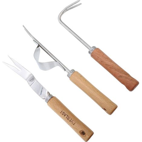 Désherbage Ensemble de 3 pièces désherbeur manuel de jardin extracteur à main en acier inoxydable outil de désherbage antidérapant cadeaux de jardinage pour l'élimination du chardon de pissenlit et d'