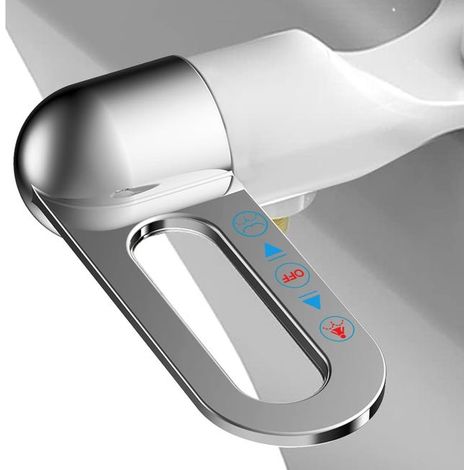 Bidet-Aufsatz für Toiletten, ultradünn, nicht elektrisch, für Standard-Toiletten, selbstreinigend, mit zwei Düsen, einstellbarem Wasserdruck, Zubehör (1/5)