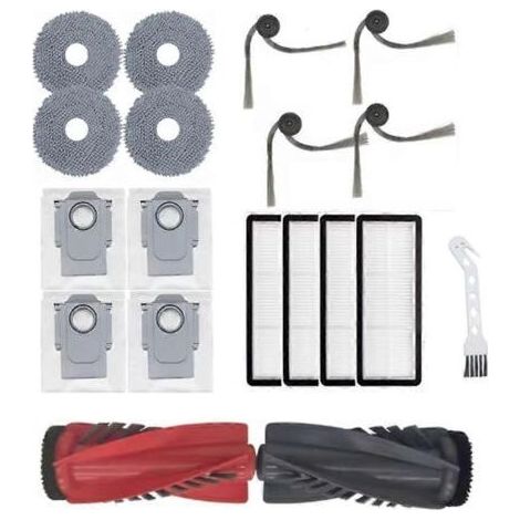 18 pièces pour balai Roborock Qrevo C / Curv / CurvC / Edge / EdgeC / 5AE / S5V : brosse principale, filtre et sacs à poussière (1/5)