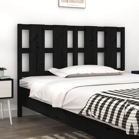 vidaXL Cabecero de cama madera maciza de pino negro 125,5x4x100 cm (1/5)