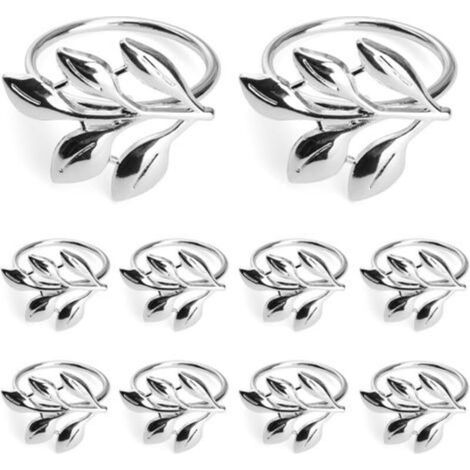 Ronds de serviette ronds, lot de 10 serviettes rondes en feuille d'argent pour mariages, restaurants et fêtes, argent.