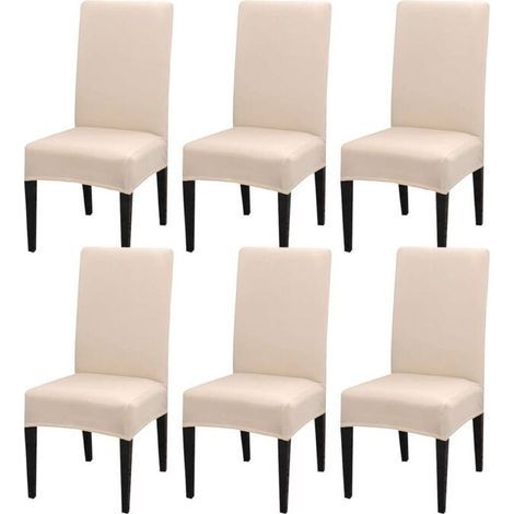 Housse de Chaise Extensible Lot de 6, housse de chaise salle à manger Universelle Lavables, Couverture de Chaise Facile à Nettoyer pour Décor Salle à Manger Hôtel Restaurant housse de