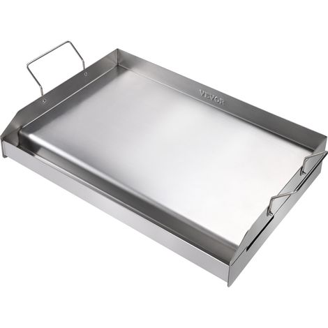 VEVOR Piastra Griglia, Piastra in Ghisa 587x395x99mm, Piastra Rettangolare Bifacciale Spessore 3,3mm, Piastra Antiaderente per Griglia Cottura, Piastra per Barbecue, Griglia a Gas, Argento (1/5)