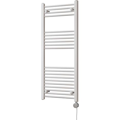 Zennor - White Electric Towel Rail H1200mm x W500mm Straight 500w Thermostatic (1/3)