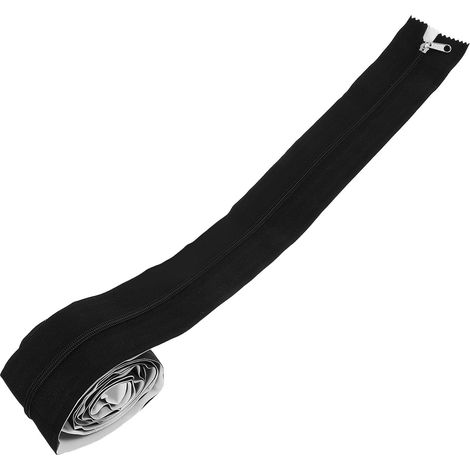 Porte à Fermeture Éclair Auto-adhésive Noire pour Serrage 2,13 M X 0,76 M, Barrière Anti-poussière Robuste Compatible Bâches Plastiques, Accessoire Tente Industriel pour (1/5)