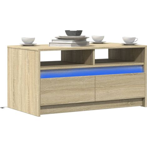 LED-Couchtisch Sonoma-Eiche Holzwerkstoff