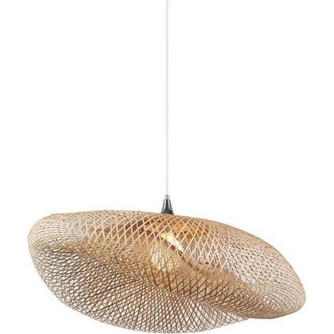 Suspension Luminaire Pour Ampoule LED E27 Bambou ZAMBELIS (1/2)