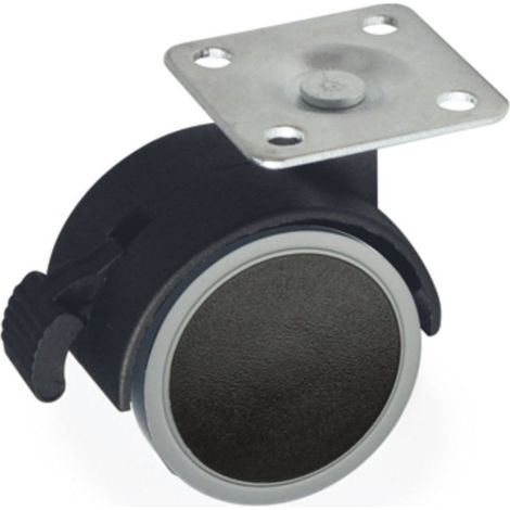 Drehrolle mit Bremse 50x50 mm schwarz