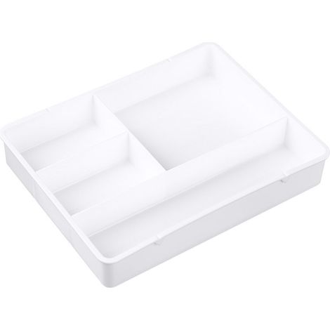 Organisateur de tiroir de bureau Boîte de rangement Maquillage Salle de bain Bureau spacieuse Bureau Matériau ABS (Blanc) (1/5)