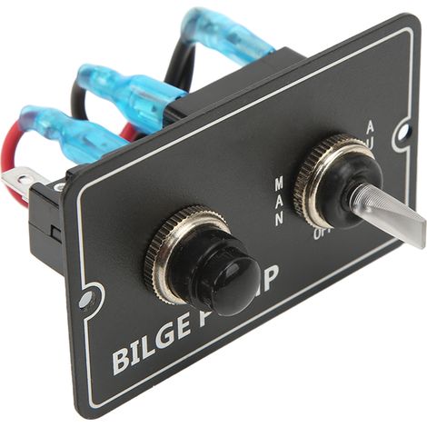 Interrupteur de pompe de cale automatique manuel 12/24V 15A avec voyant LED pour bateau marine - Commutateur à bascule en aluminium (1/5)