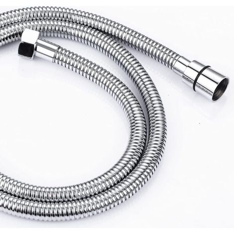 Flexible de douche anti-torsion en acier inoxydable Ulisem2M, raccord universel standard G 1/2 pour salle de bain, compatible avec tous les pommeaux de douche. (1/4)