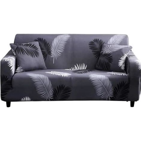 Housse de Canapé 3 Places Imprimé Extensible Avec Accoudoirs Pour Longueur de 190-230 cm - 2