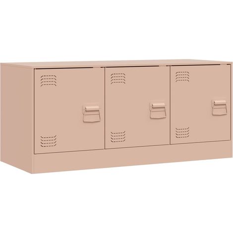 Mobile TV multimediale scaffale per televisione televisore buffet sala da pranzo soggiorno camera da letto rosa 99 x 39 x 44 cm acciaio rosa 020028304