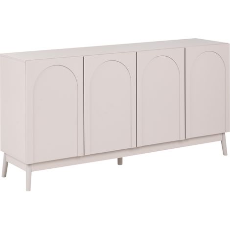 Aparador de 4 puertas aglomerado melaminado almacenaje sala de estar beige claro Boulia (1/5)