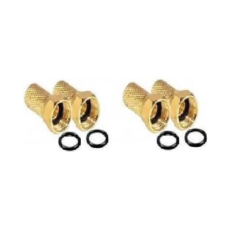 4 x FICHE F COULEUR OR GOLD 7 MM DORE AVEC JOINT TORIQUE HD ME