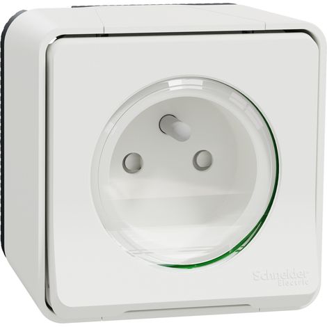 Mureva Styl - Steckdose 2P+T - Aufputz - IP55 IK08 - Schnellanschluss - weiß - SCHNEIDER ELECTRIC - MUR39030 (1/2)