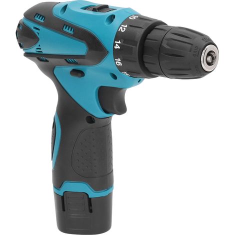 Mini perceuse sans fil, moteur 12 V sans balais, avec chargeur et 2 batteries, mandrin autoserrant 3/8-24UNF, 2 vitesses, légère pour percer le bois, les murs et le métal. Tension du chargeur : 110-24 (1/5)