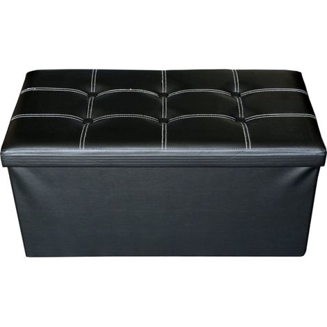 Rebecca Mobili Puff Organizador Asiento Plegable Negro 38x76x38