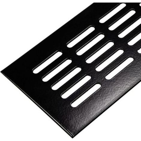 Lntyq – Quadratisches Lüftungsgitter 600 x 80 mm – Schwarz eloxiertes Aluminium – 71 cm² Luftdurchlass – Schnelle Montage für Heizung und Lüftung (1/5)