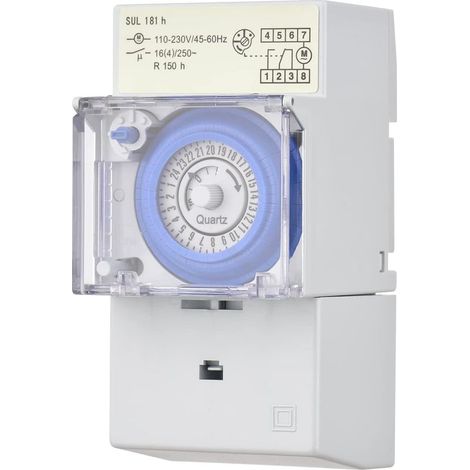 Temporizador mecánico de 24 horas CA 110-230 V, intervalo de 30 minutos, 48 ciclos ON/OFF, temporizador eléctrico programable, interruptor de relé para montaje en carril DIN (1/5)