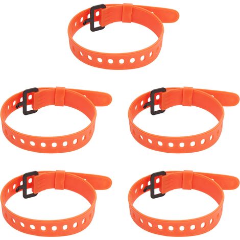 5 Morceaux Attache-câbles Réutilisable Caoutchouc Sangle Fixation Fil Organisateur Boucle Orange (1/5)