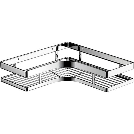 Étagère de douche en acier inoxydable, organisateur d'angle pour salle de bain sans perçage avec adhésifs non marquants pour la maison (1/5)