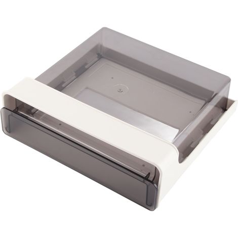 Boîte de rangement sous bureau grande capacité en plastique adhésif avec étagère dissimulée et tiroir, idéale pour ranger téléphones, accessoires et fournitures de bureau. Couleur : noir, largeur : 23 (1/5)