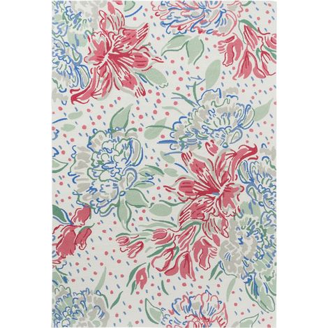 Tapis extérieur kilim fait main 160x230 rouge et vert rectangle (1/5)