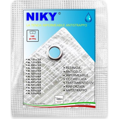 NIKI © Rideau anti-déchirure pour balcon avec œillets m. 4,0 X 5,0