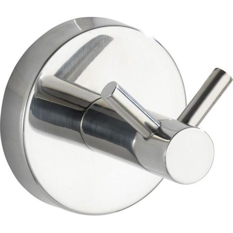 Crochet mural Bosio Shine inox 5.5 cm argenté salle de bain crochet mural inox crochet mural design salle de bain crochet mural sans percer crochet double salle de bain patere salle de bain inox