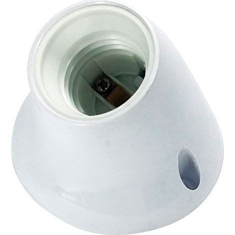 Portalámparas casquillo E27 de color blanco curvo