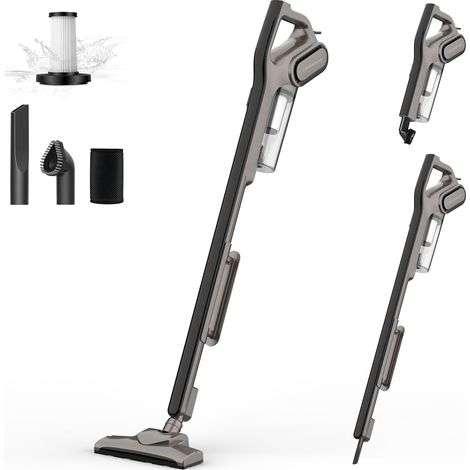 Aspirateur Balai 2 en 1, 15KPa, Filtre HEPA Lavable, Rotation 180 degré, Léger et sans Sac (1/5)
