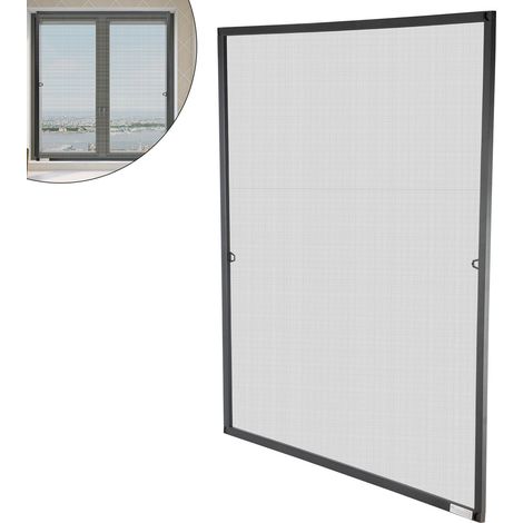 SWANEW Zanzariera finestra telaio in alluminio zanzariera schermo protezione UV impermeabile 80x100CM Antracite (1/5)