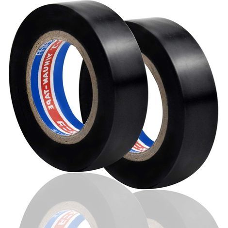 2 Rouleaux Ruban Adhésif Isolant, Ruban Électrique, Haute Température la Résistance PVC Tape, Ruban Adhésif Gaffer, 16mm × 6m (Noir) (1/5)