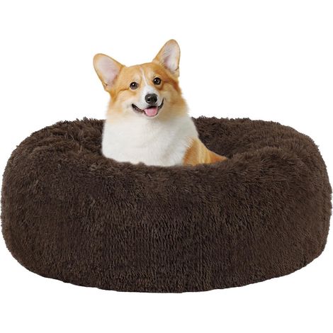 Hundebett orthopädisches rund Donut L 70 x B 70 x H 20 cm Braun (1/5)
