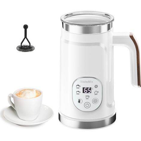 BioloMix Mousseur à lait intelligent 5-en-1 – Écran tactile LED, mousse chaude et froide pour café et latte