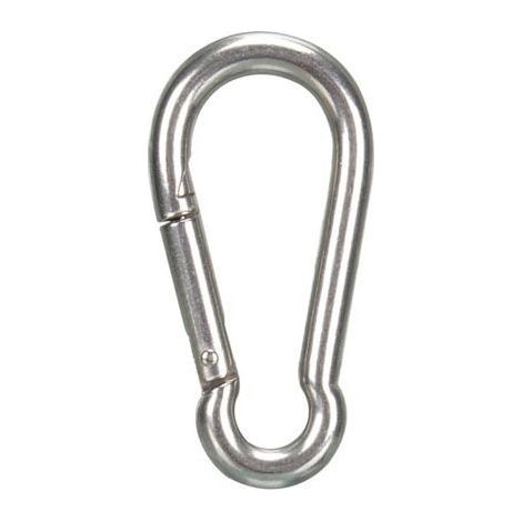 M5 Mousqueton Acier Galvanisé, 60 PCS Mousqueton de Fixation pour Charges Lourdes - Capacité de Charge de 100 kg/220 LB, Crochet Mousquetons Balancoire - 50mm x φ5 mm-Chrom (1/5)