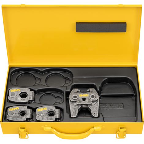 Juego REMS S M 15+18+22 Mini Z8, juego de anillos de prensado de 4 piezas en caja de chapa de acero (574614 R)