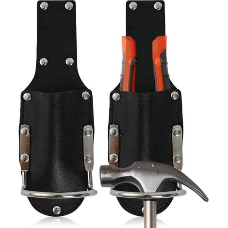 Porte-marteau 2 pièces pour ceinture : boucle porte-marteau avec support métallique robuste pour outils tels que marteaux, haches et couteaux utilitaires étui porte-marteau/couteau pour les a (1/5)