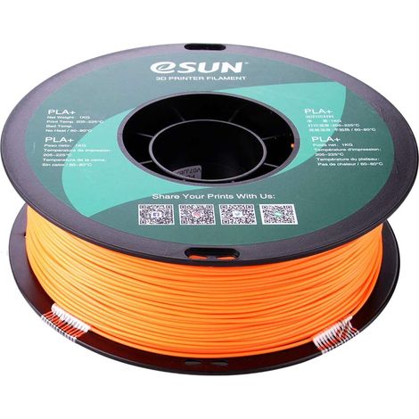 eSUN PLA+ Filament 1.75mm 1000g Orange (1/4)