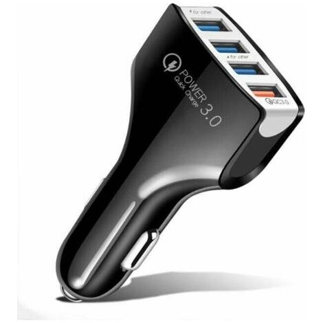 4usb multi-fonctions chargeur de voiture sans fil chargeur de téléphone portable de voiture chargeur de voiture multi-port chargeur de voiture en gros noir 2.4A-4USB