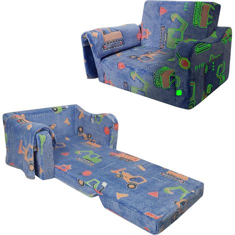 Canapé Enfants Convertible Sofa Bed 2 en 1 pour Filles et Garçons (1/5)