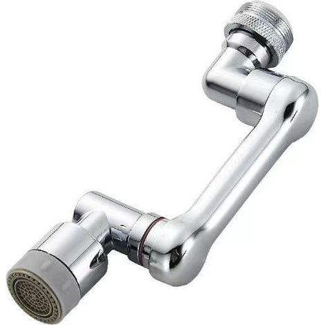 Universal Rotatable Faucet Extender, 1080 Degree Swivel Kitchen Sink Faucets, Aerator, Splash Filter 2 in 1 Rotatable Robotic Arm Dual Mode Faucet Attachment (1/4)