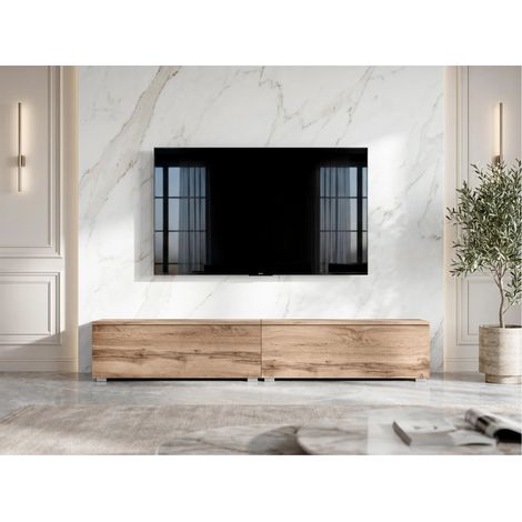 AX LIVING Barvo 2x100 cm TV Kommode Lowboard Braun Eiche Wotan Stehend