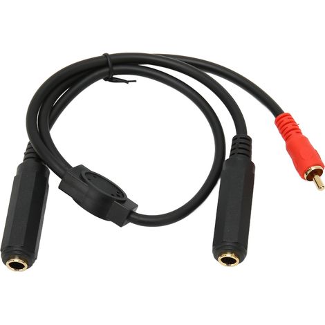 6.35mm femelle vers RCA mâle et femelle, câble en Y stéréo doré, adaptateur diviseur 19,7 pouces (1/5)