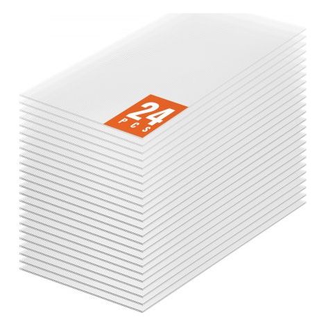 24er-Set Gewächshausplatten aus Polycarbonat, 1210 x 605 x 4 mm Stegplatten, wasserdichte UV-geschützte gewellte Hohlkammerplatten, schlagfeste, transparente Dachplatten für Gewächshaus/Garten (1/5)