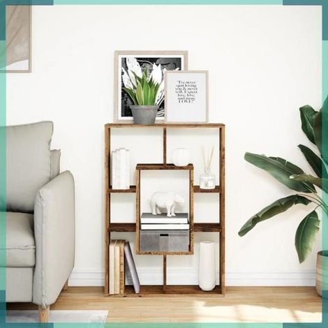 Bibliothèque - 858145 - vieux bois - 63 x 20 x 90 cm - 7 compartiments (1/5)