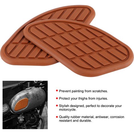 Coppia di protezioni per cuscinetti di trazione per serbatoio carburante per moto, decalcomanie per impugnatura universale per ginocchio vintage marrone (1/5)